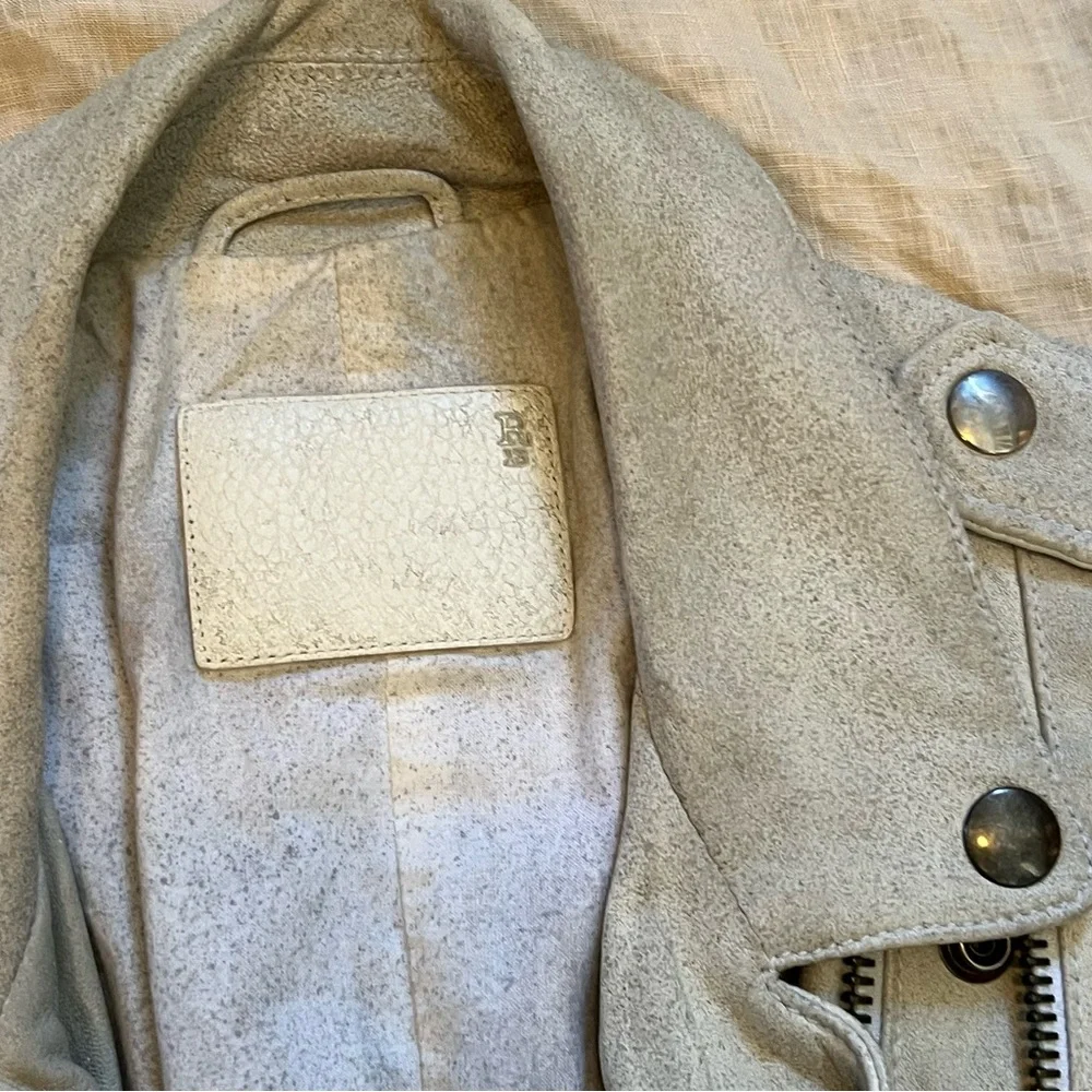 R13 White Leather Motorcycle Jacket - Picture 5 of 6